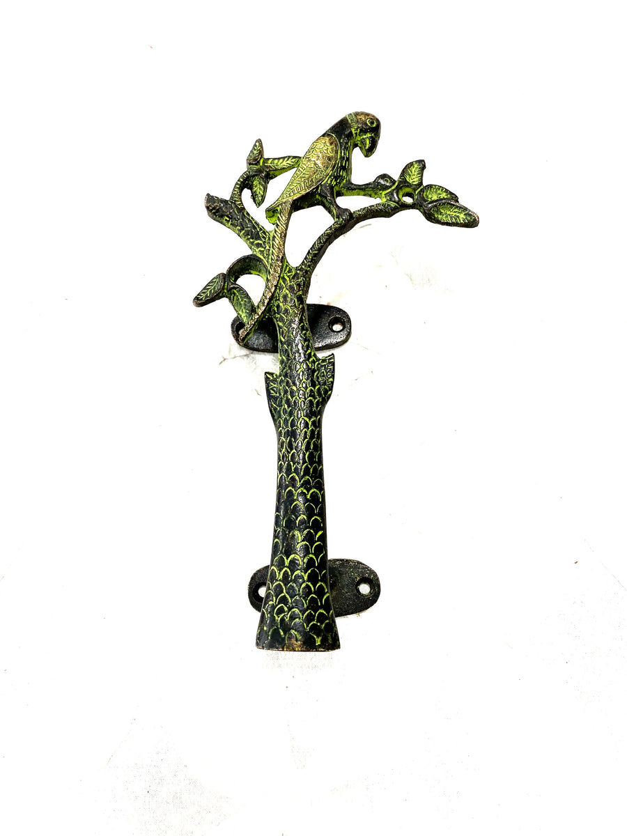 Tiradores metal con figura Tree&Parrot Verde óxido