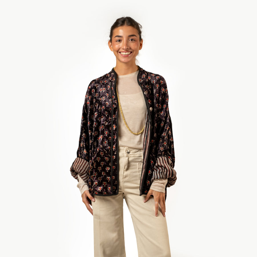 Velvet Mini Night Lotus Jacket