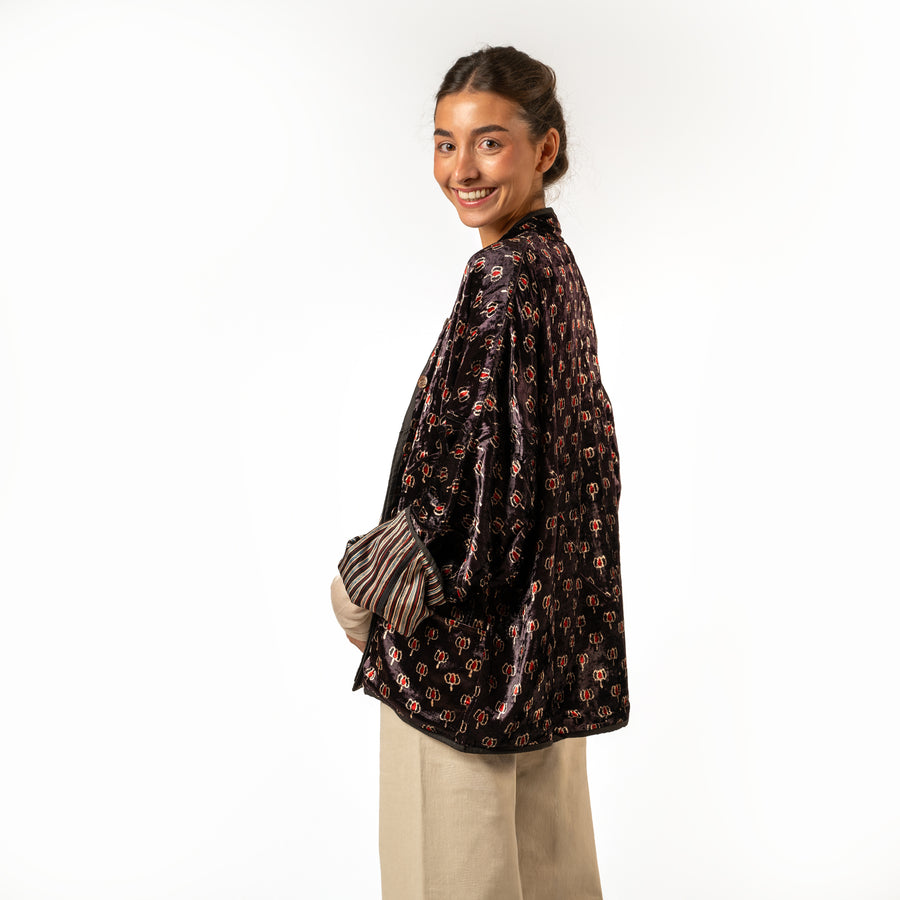Velvet Mini Night Lotus Jacket
