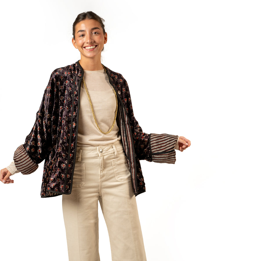 Velvet Mini Night Lotus Jacket