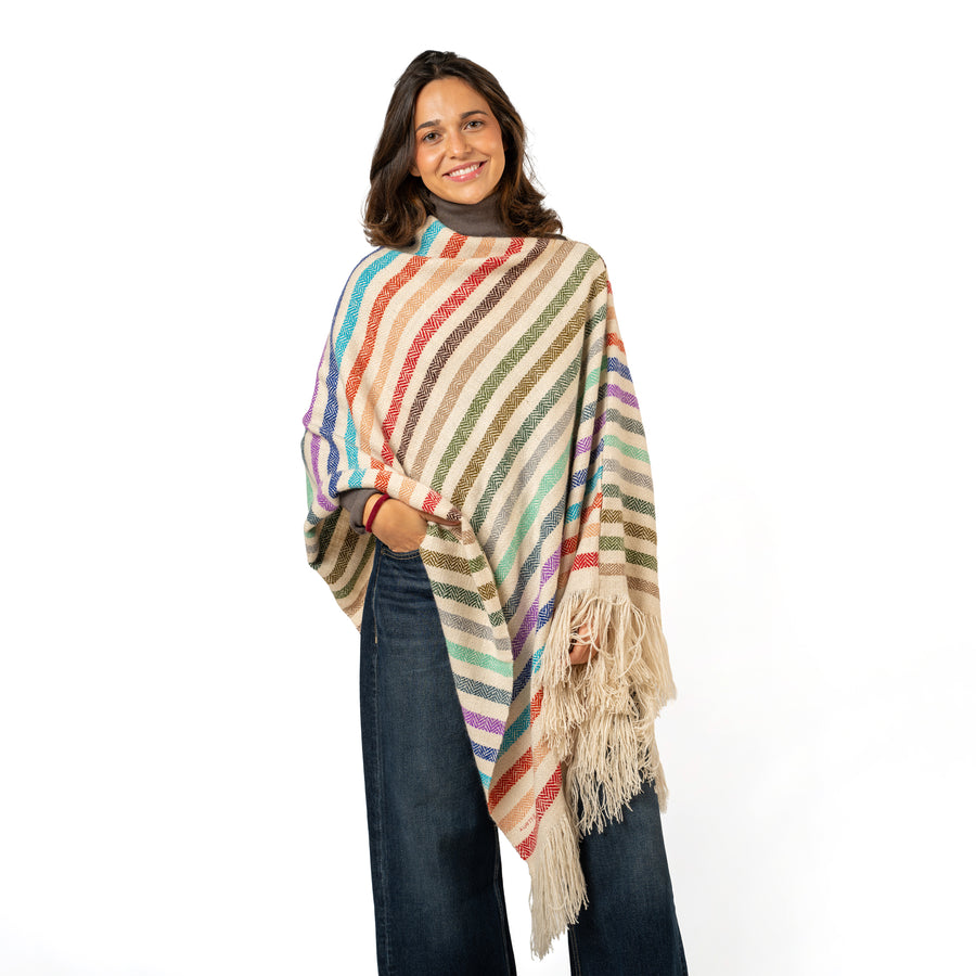 Poncho Cashmere Rainbow