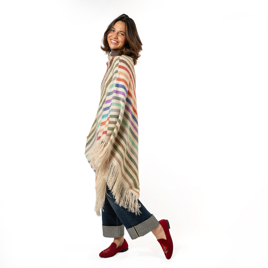 Poncho Cashmere Rainbow