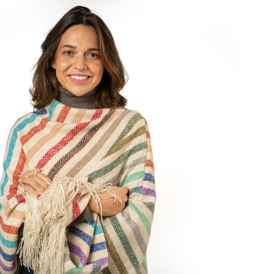 Poncho Cashmere Rainbow