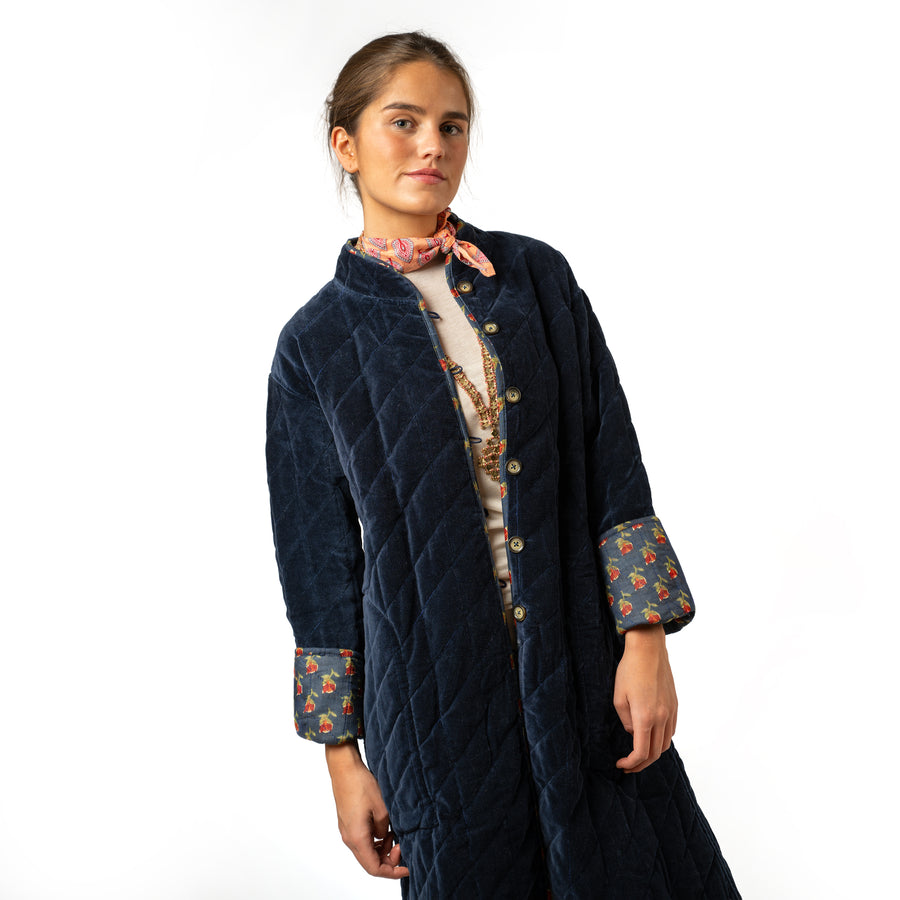 Abrigo Navy Velvet
