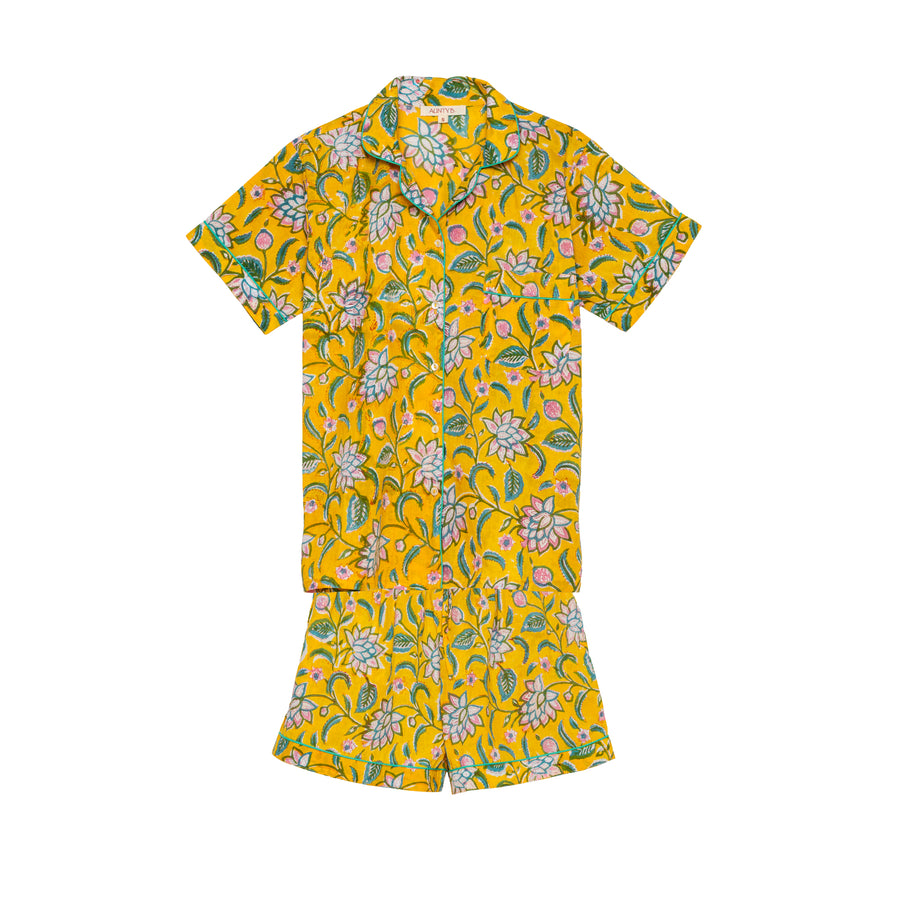 Pijama corto Yellow Flower