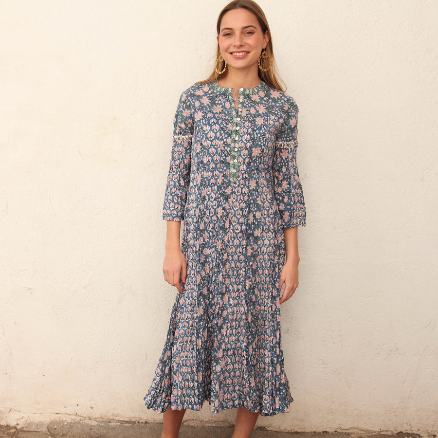 Vestido Emma Teal Garden