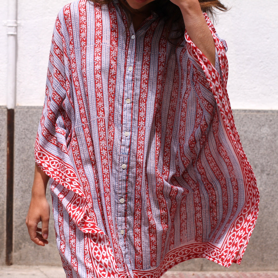 Kaftan Corto Red / Turquoise