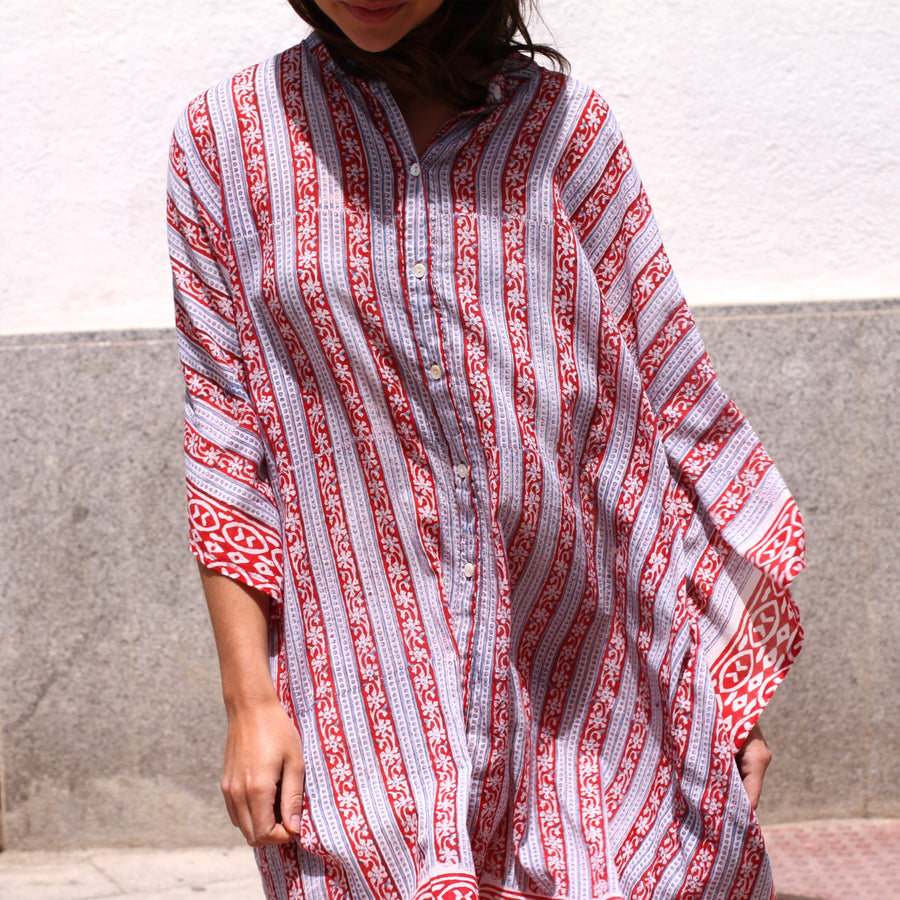 Kaftan Corto Red / Turquoise