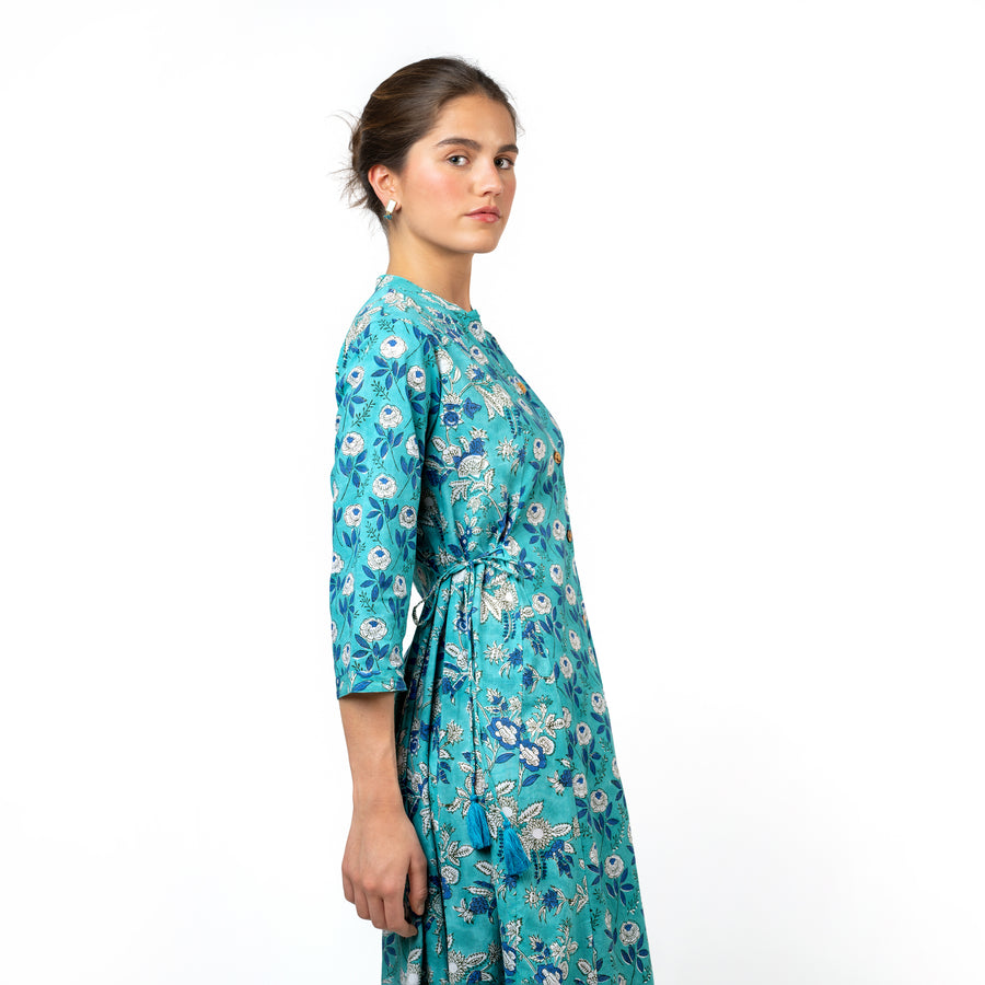 Lucia Dress Full Turquoise