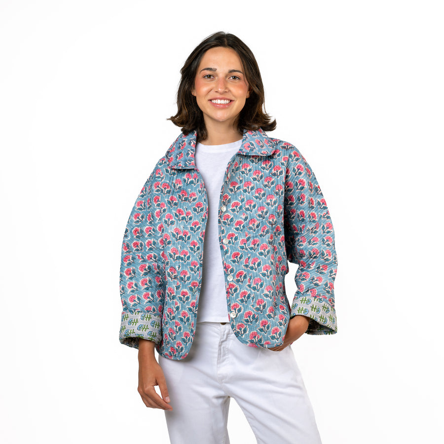 Chaqueta blockprint azul