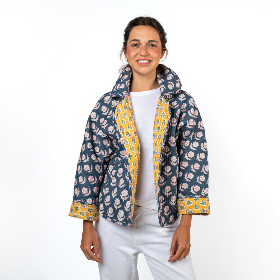 Chaqueta blockprint gris