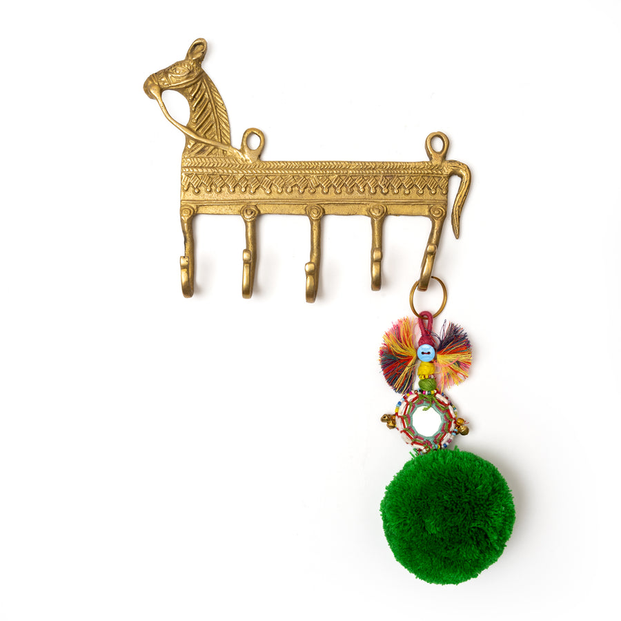 Percha de metal  Caballo 5 perchas dorado