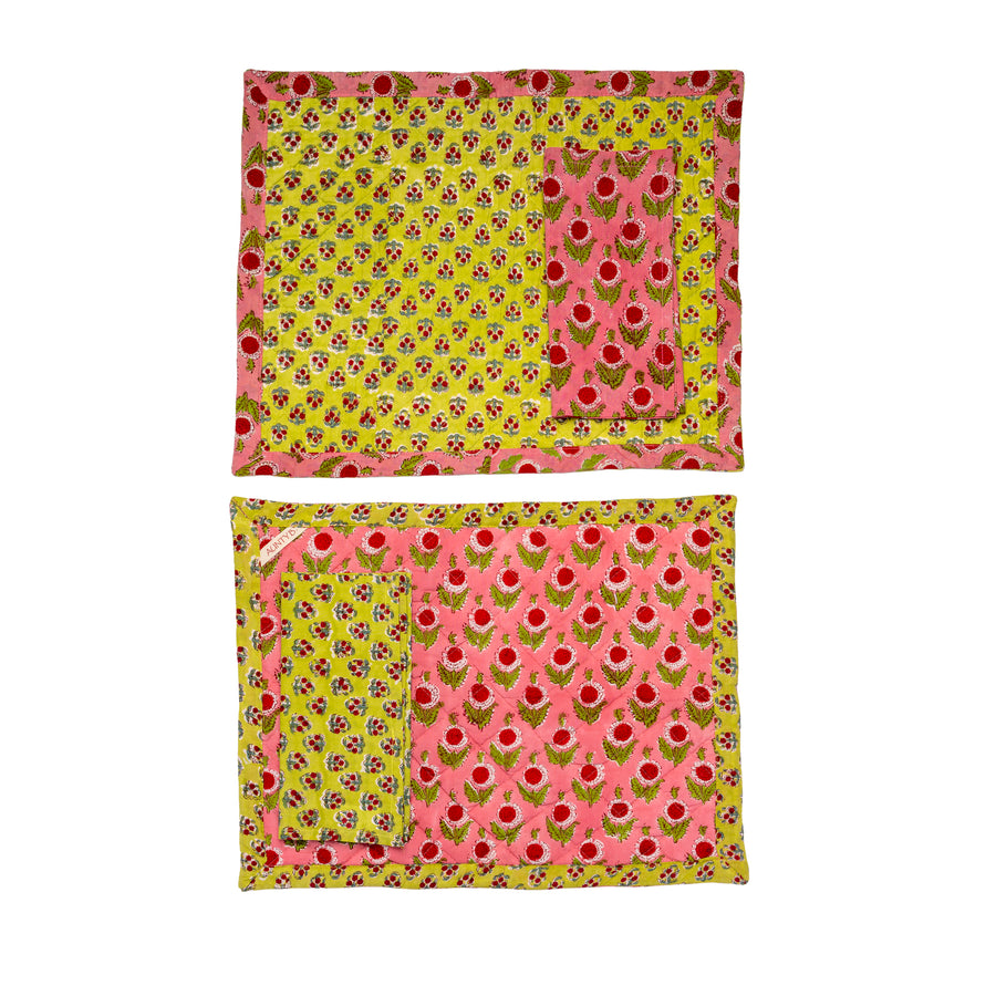 Mantel Individual Guateado Strawberry Sunflower