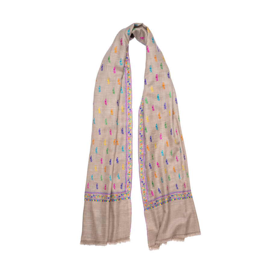 Pashmina Bordada Multicolor Snow Bouti