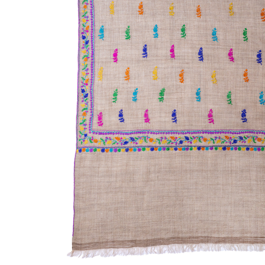 Pashmina Bordada Multicolor Snow Bouti