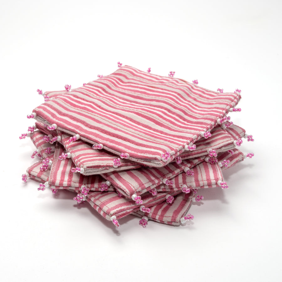 Set de 6 posavasos Pink Stripes