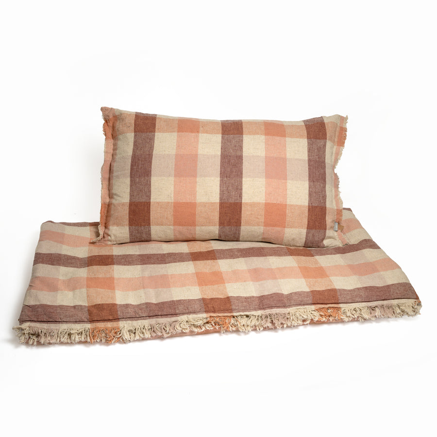 Pie de Cama Vichy Terracota