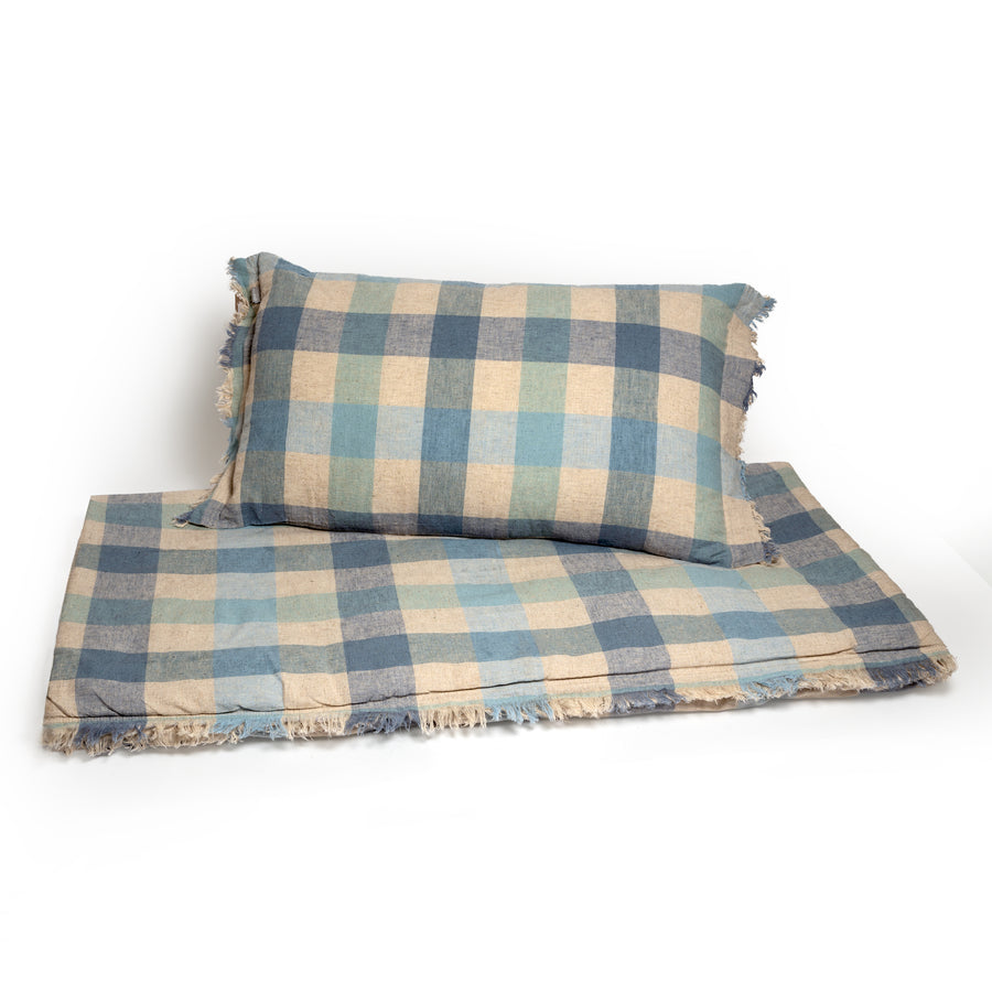 Pie de Cama Vichy Azul