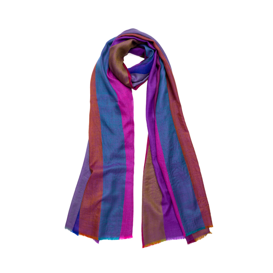 Pashmina Checks Purple Peacock