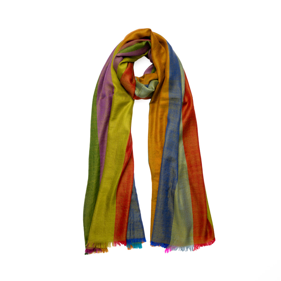 Pashmina Checks Green Peacock