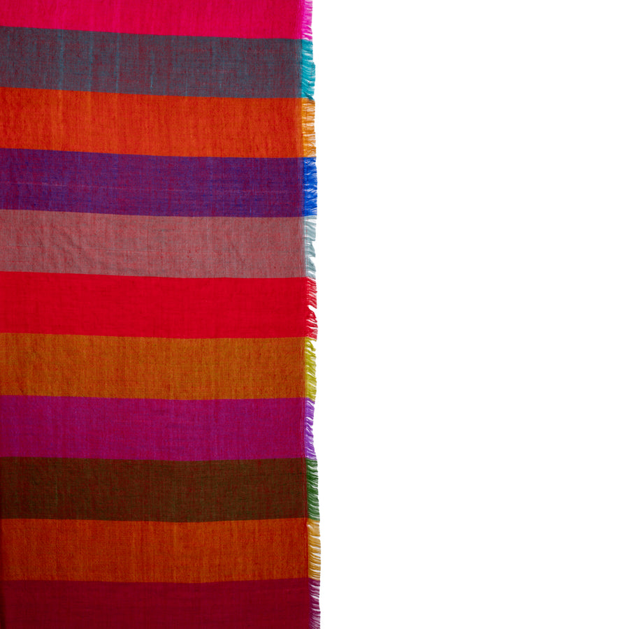 Pashmina Checks Red Peacock