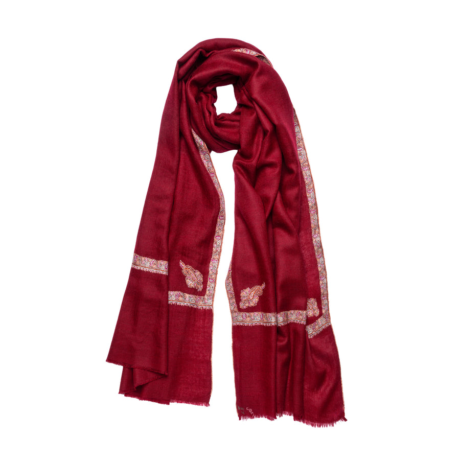 Pashmina Bordada Hashi Bordeaux Wine