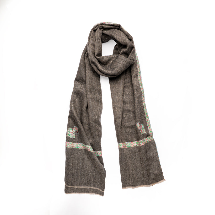 Pashmina Bordada Hashi Pizarra