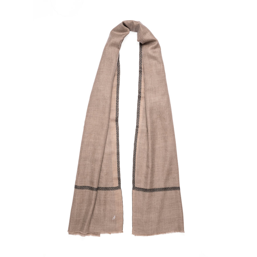 Pashmina Bordada Natural Hashi Black