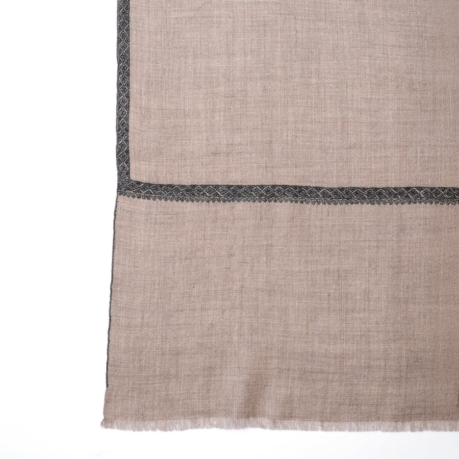 Pashmina Bordada Natural Hashi Black