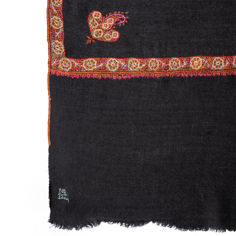 Pashmina Bordada Black Classic Border