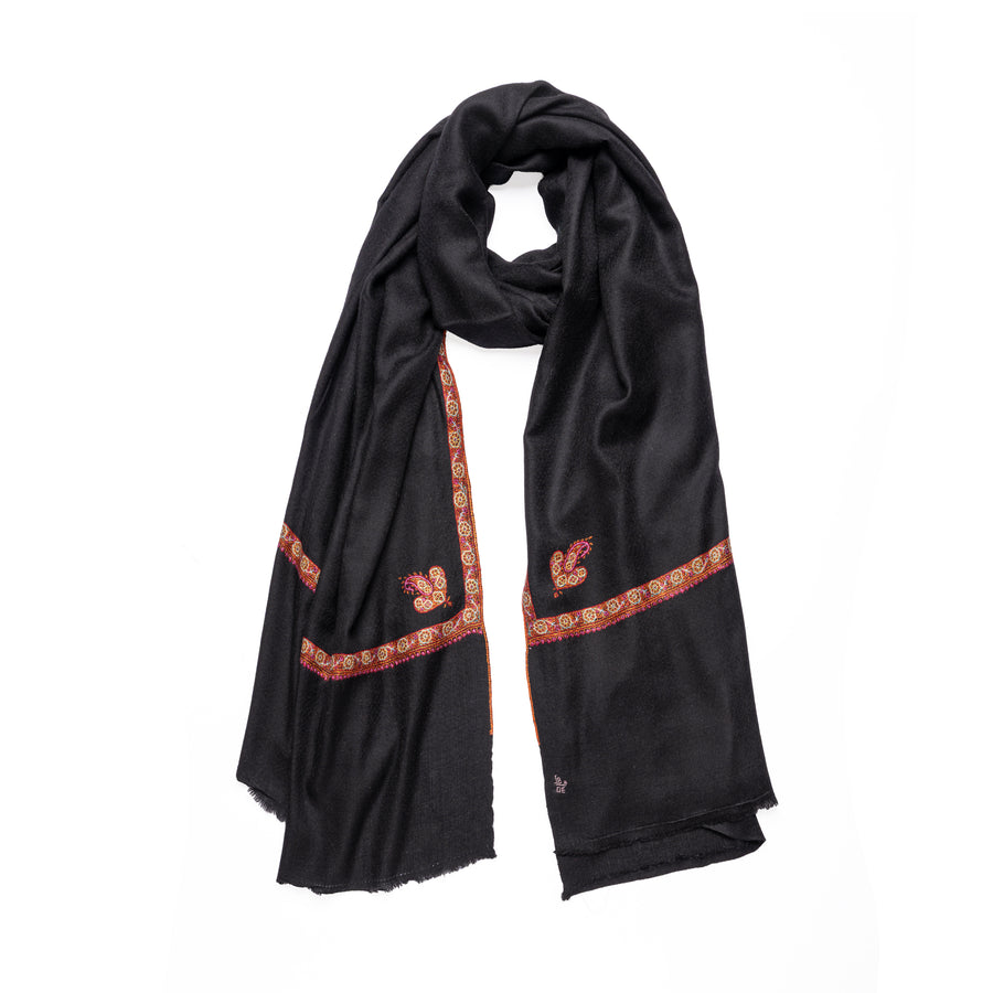 Pashmina Bordada Black Classic Border