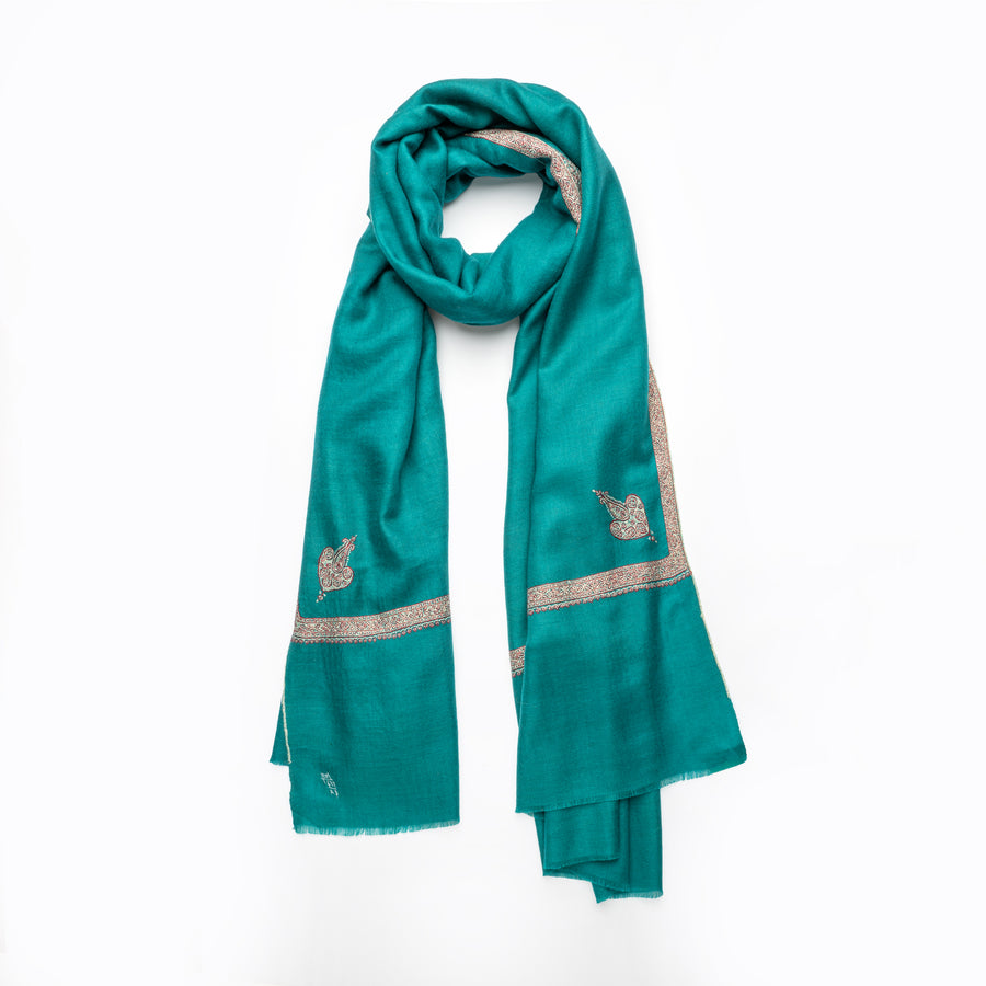 Pashmina Border Harbour Blue