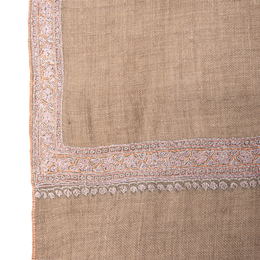 Pashmina Bordada Natural Pale Pink