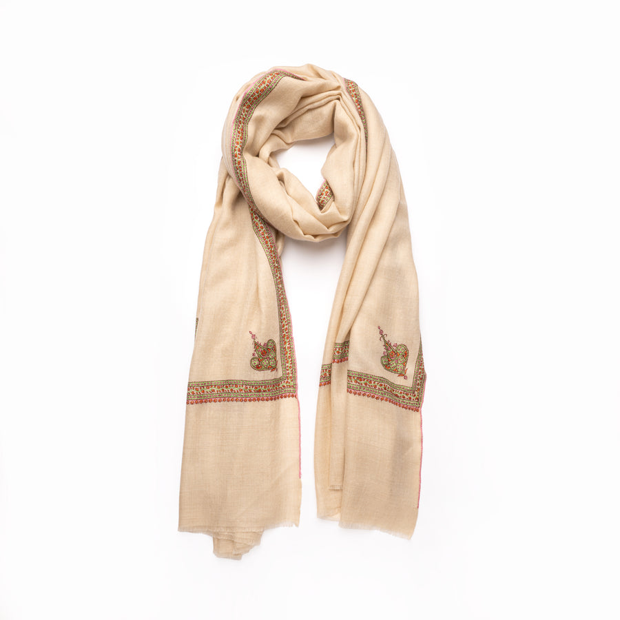 Pashmina Bordada Hashi  Green Border