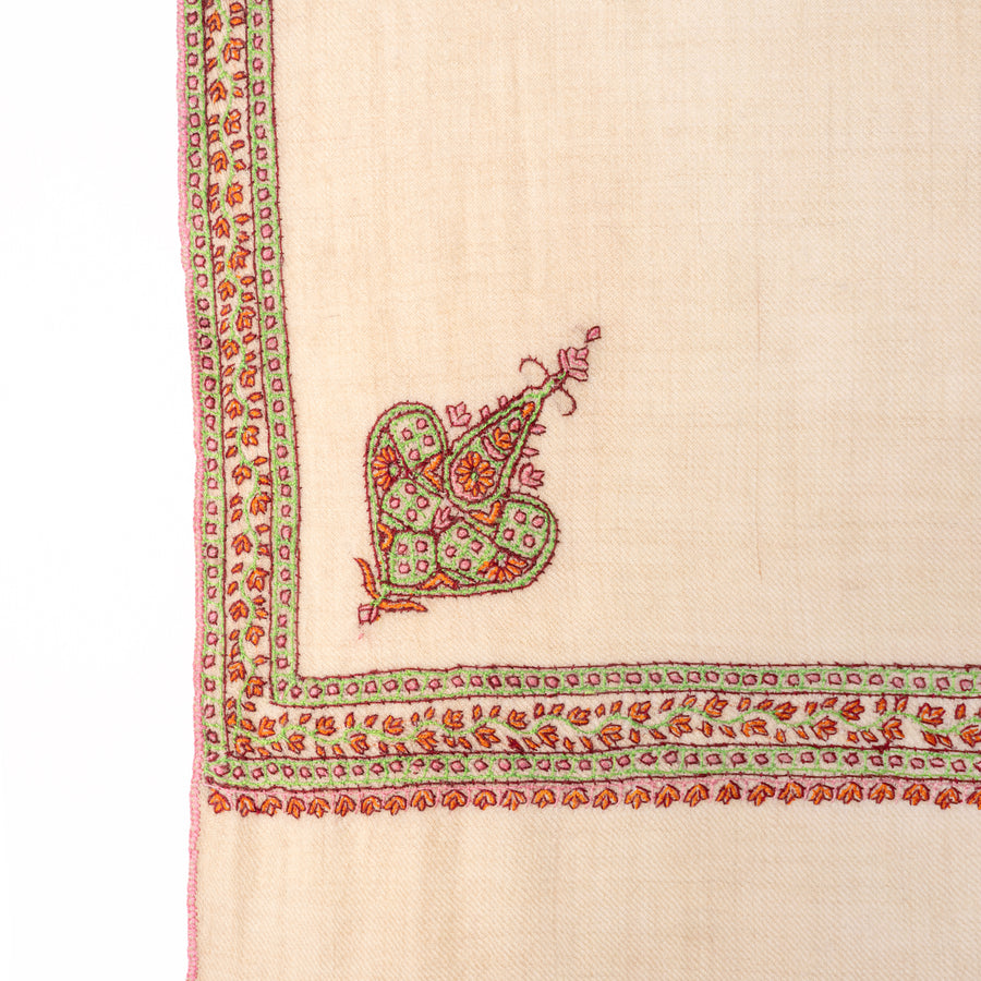 Pashmina Bordada Hashi  Green Border