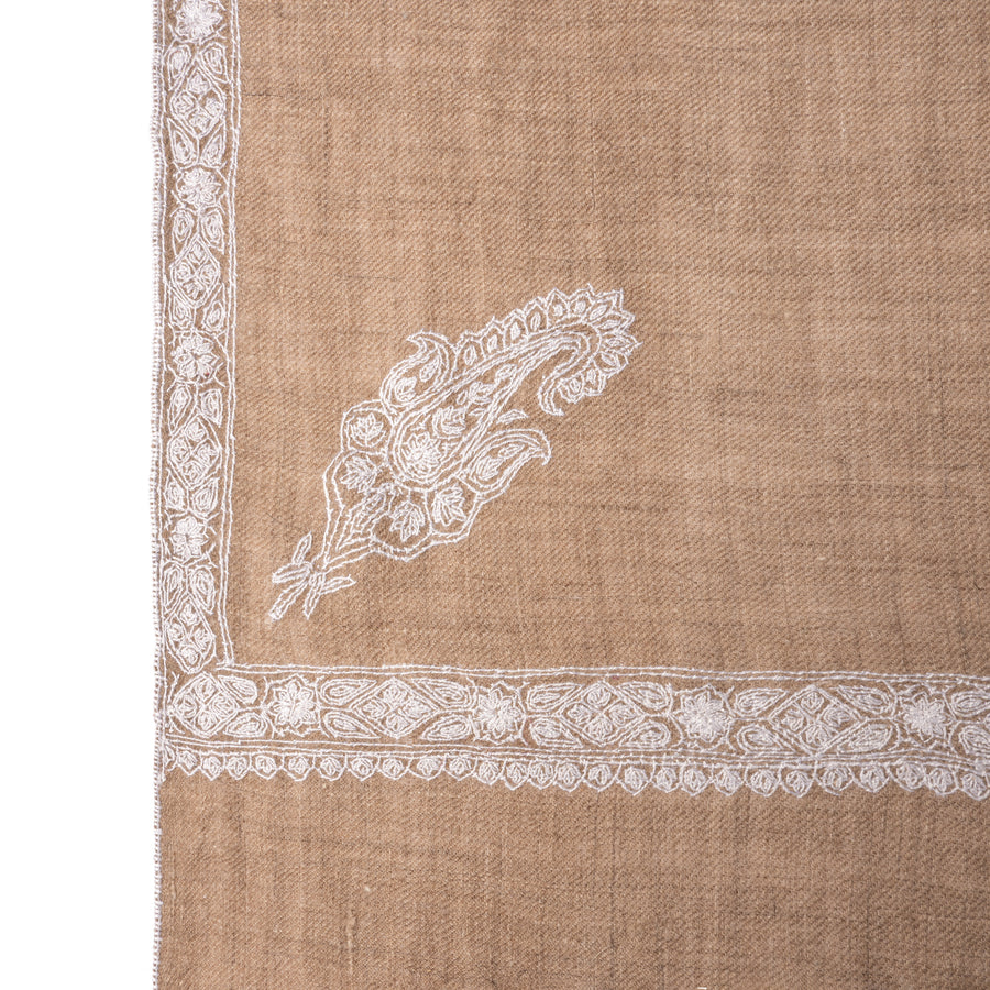 Pashmina Bordada Natural Hashi With Border