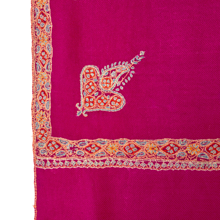 Pashmina Bordada Hashi Bouganville Orange