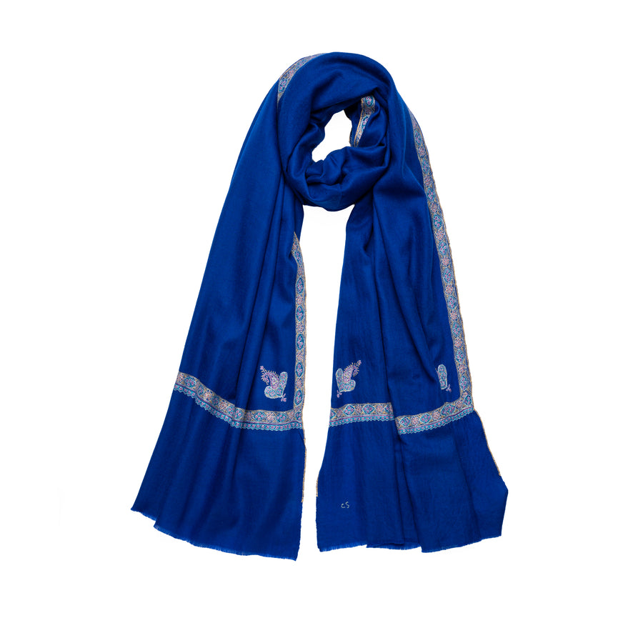 Pashmina Bordada Hashi Imperial Blue