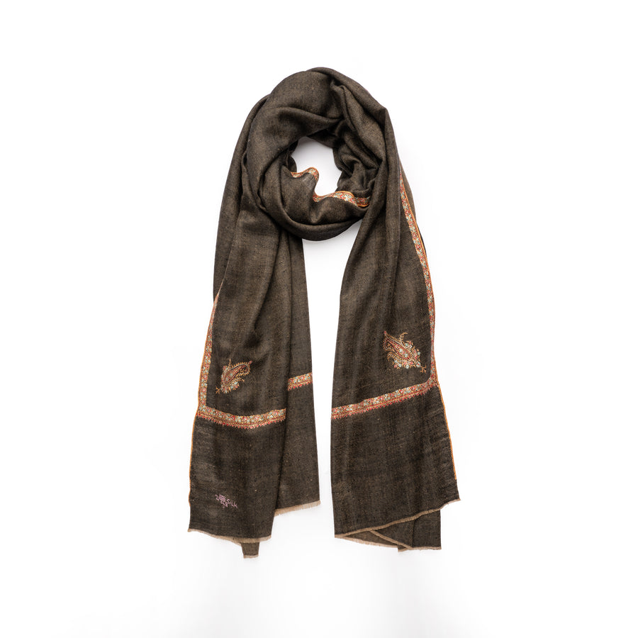 Pashmina Bordada Hashi Charcoal