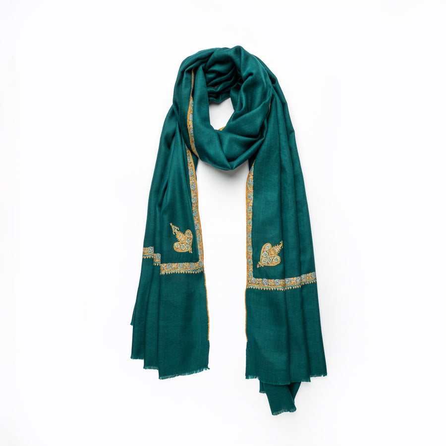 Pashmina Bordada Hashi Treal Green