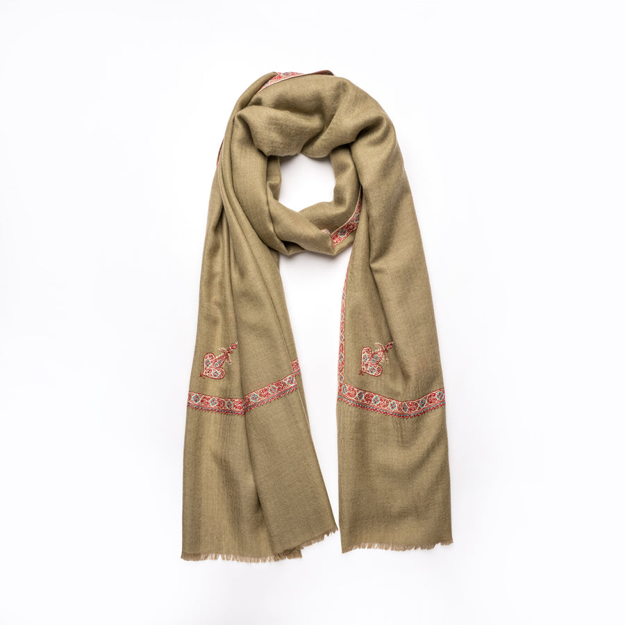 Pashmina Bordada Hashi Antique Bronze