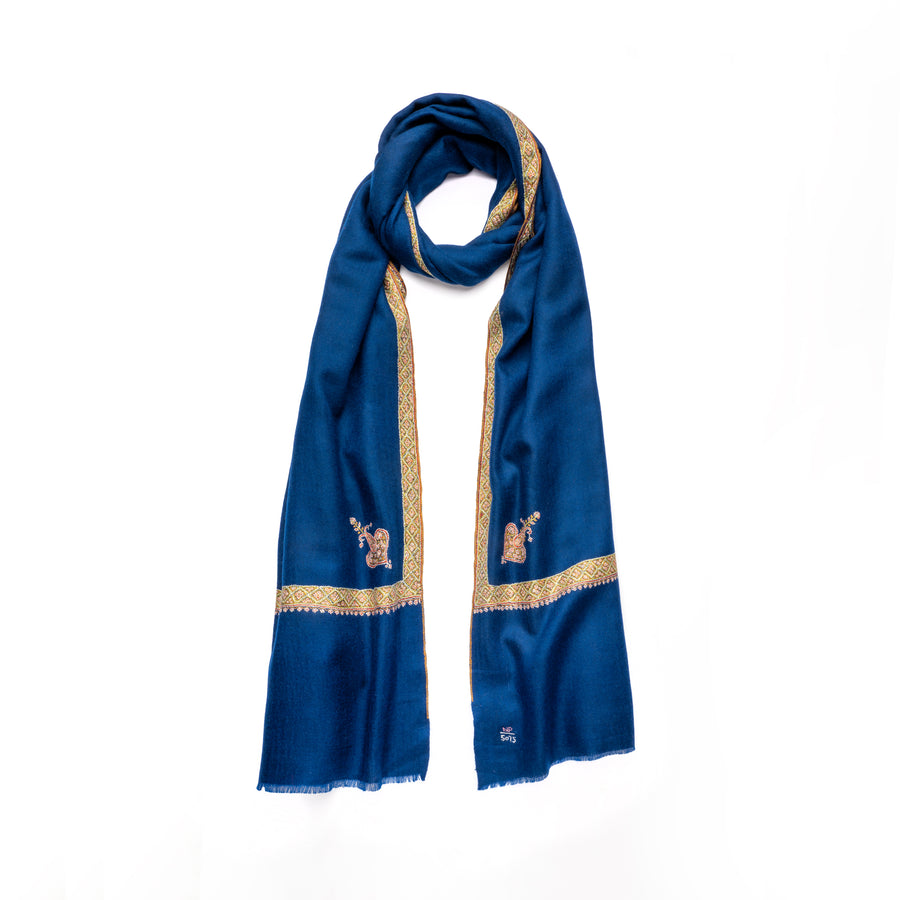 Pashmina Bordada Hashi Ink Blue
