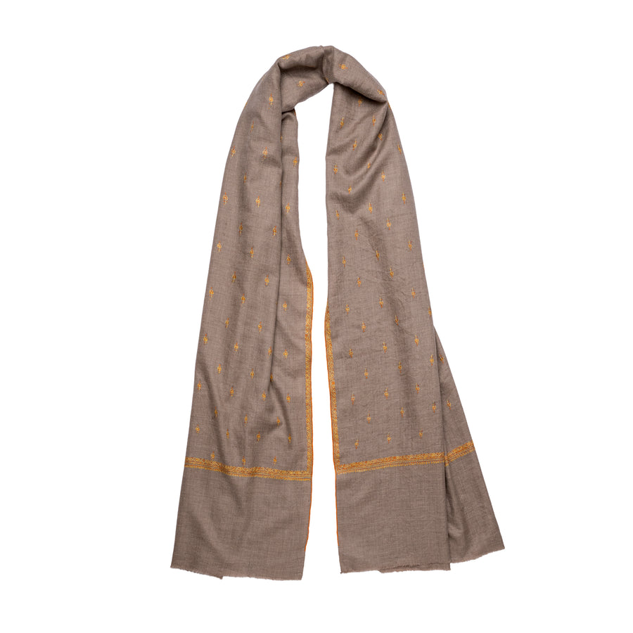 Pashmina Bordada Snow Bouti Natural