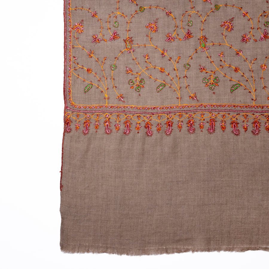 Pashmina Bordada Natural All Over