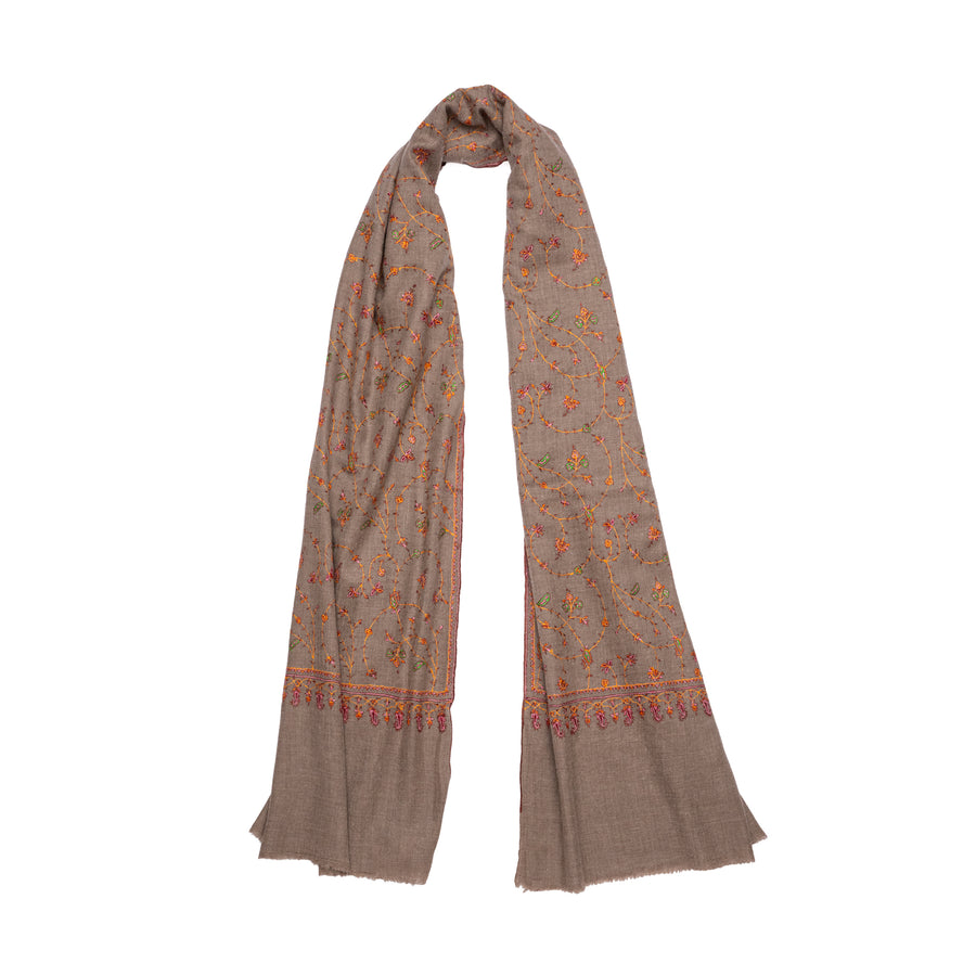 Pashmina Bordada Natural All Over