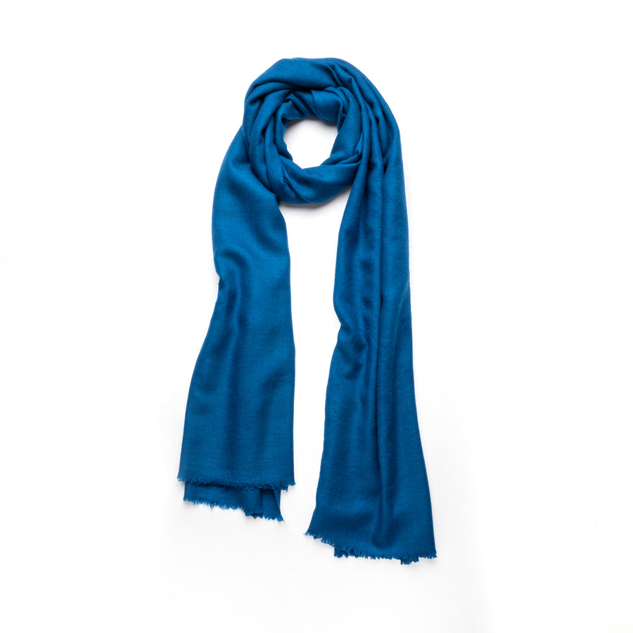 Pashmina de cashmere Mykonos Blue