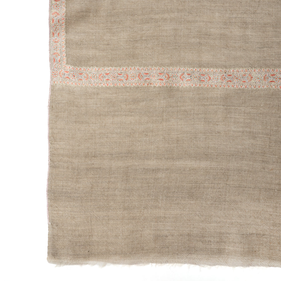 Pashmina Bordada Natural Vainilla Border