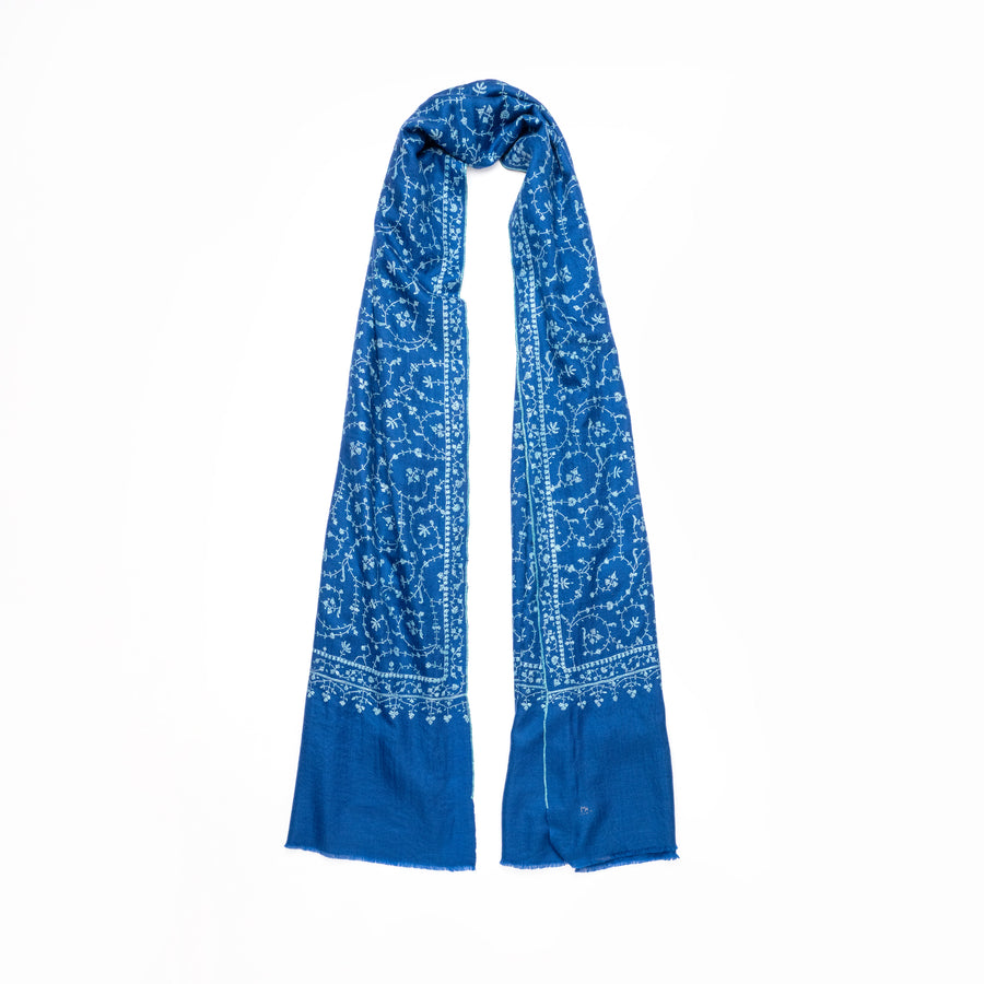 Pashmina Bordada Peacock Blue Jall