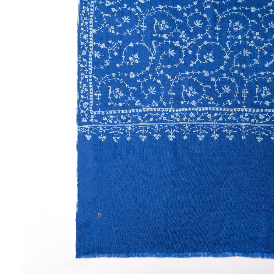 Pashmina Bordada Peacock Blue Jall