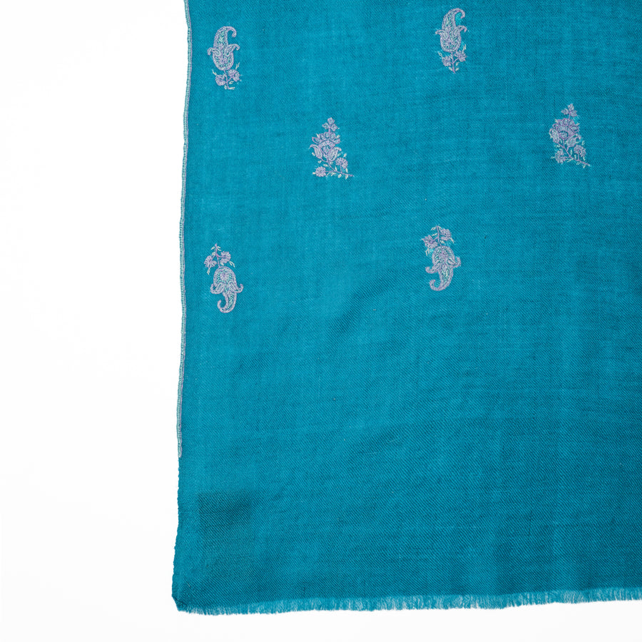 Pashmina Bordada Mikonos Blue Bouti